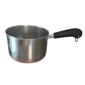 Revere Ware 3 Quart Copper Bottom Saucepan w/ Lid Stainless USA‎ model 87